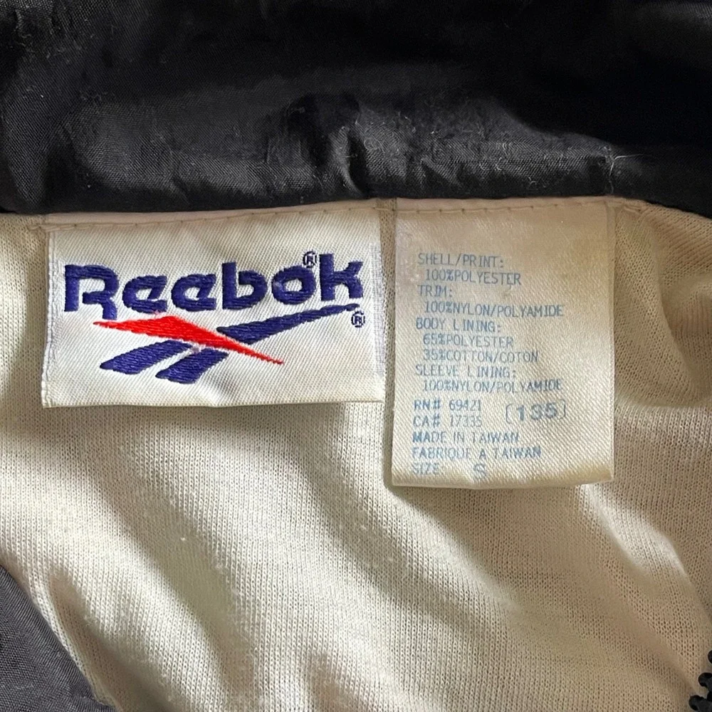 Vintage Reebok 90s Abstract Geometric Windbreaker Jacket Blue Purple Pink‎ Small